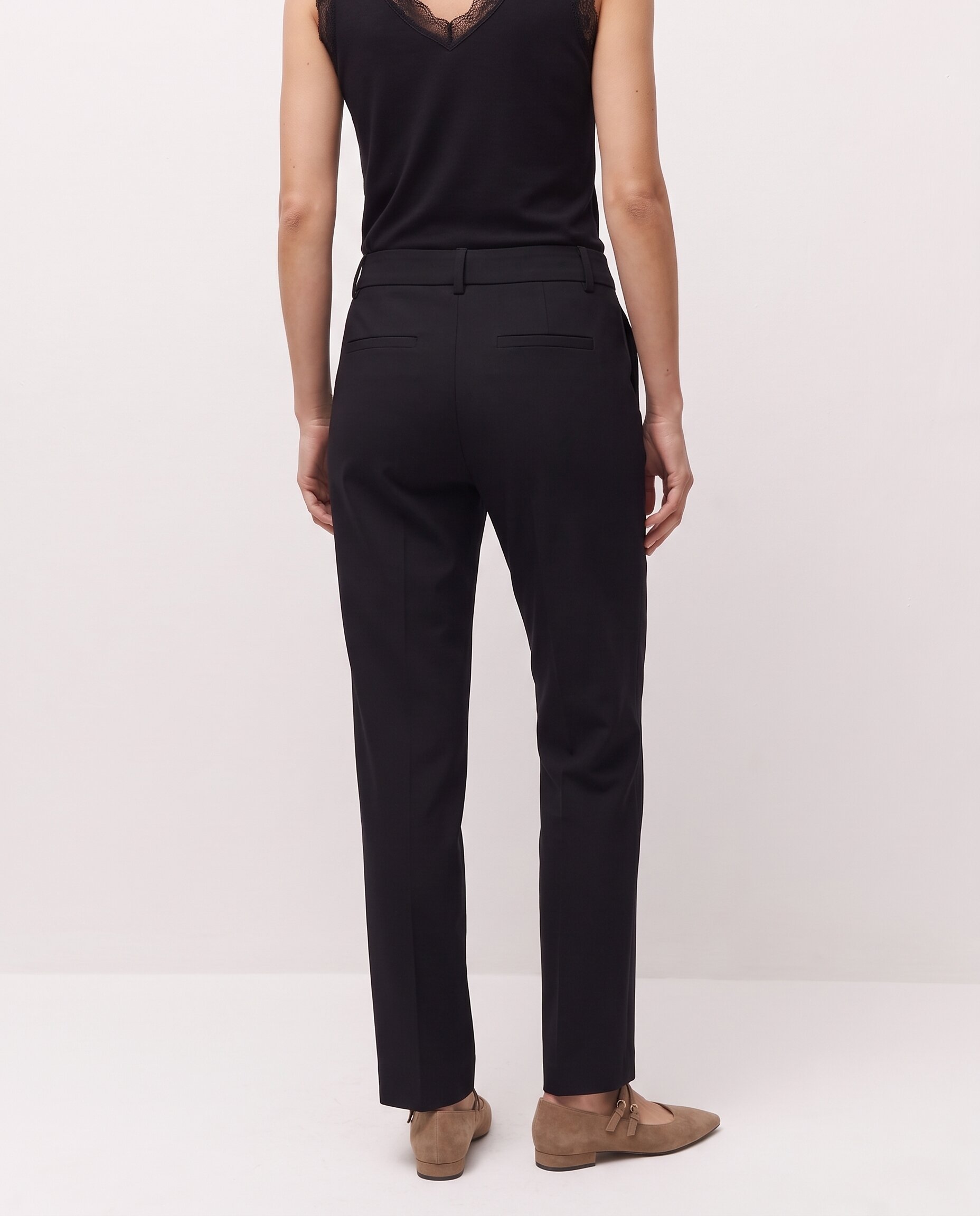 Pantalón de vestir de mujer con bolsillos laterales - System Action - Negro Negro-3