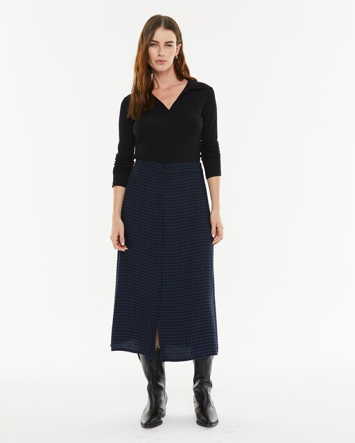 Imagen 0 de Falda cuadros con botones y prenda sostenible
