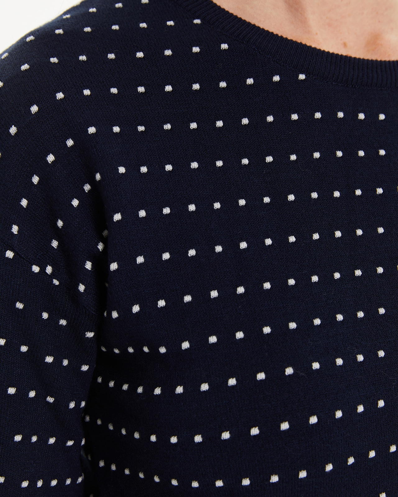 Jersey de mujer con puntos bicolor - System Action - Azul marino / Rosa Azul marino / Rosa-5