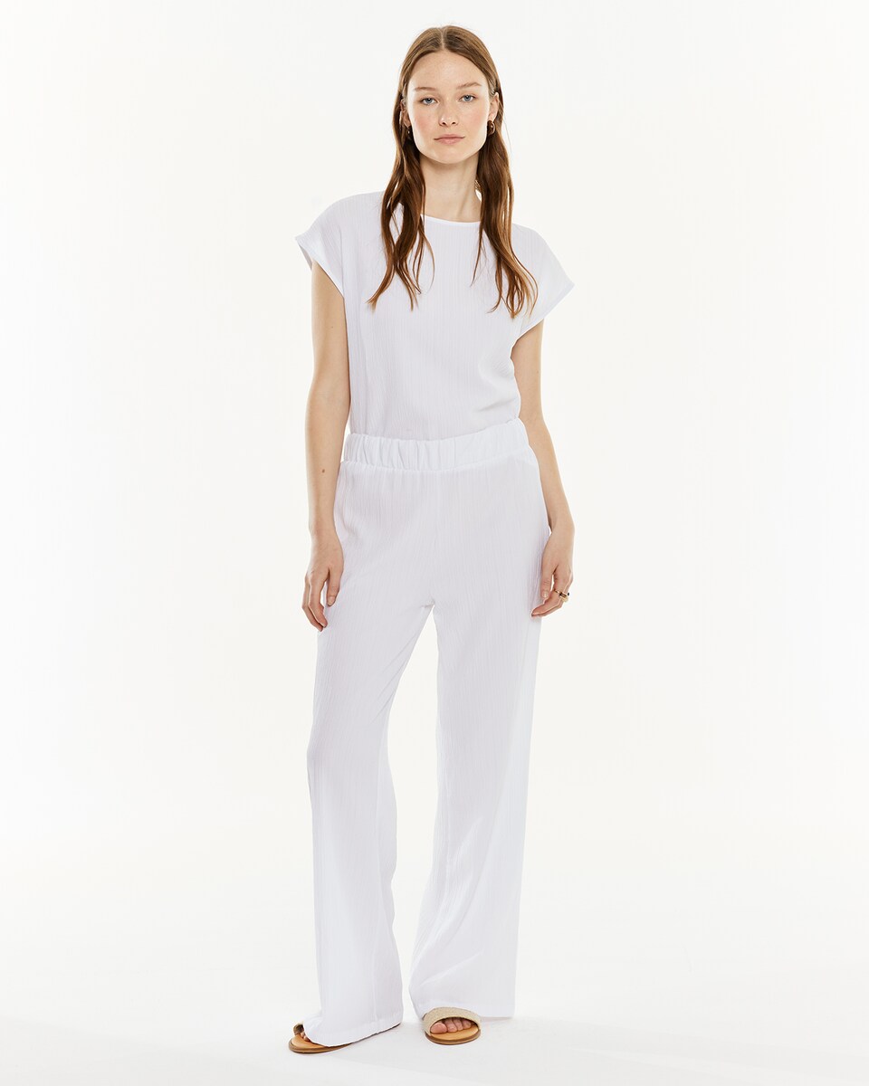 Corte Inglés Pantalon Blanco Fluido Mujer De Pantalón El Corte
