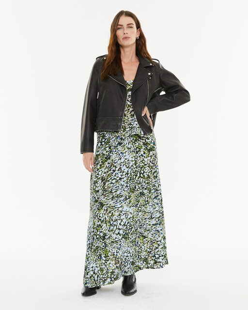 Imagen 0 de Cazadora de mujer tipo biker desgastada con cremalleras