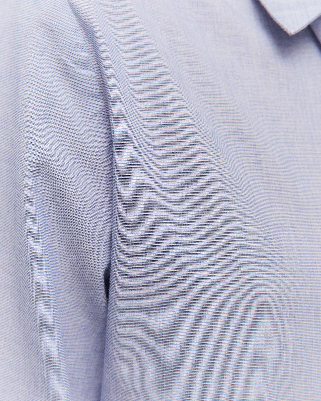 Camisa de mujer en tejido chambray en manga larga - System Action - Azul Azul-5