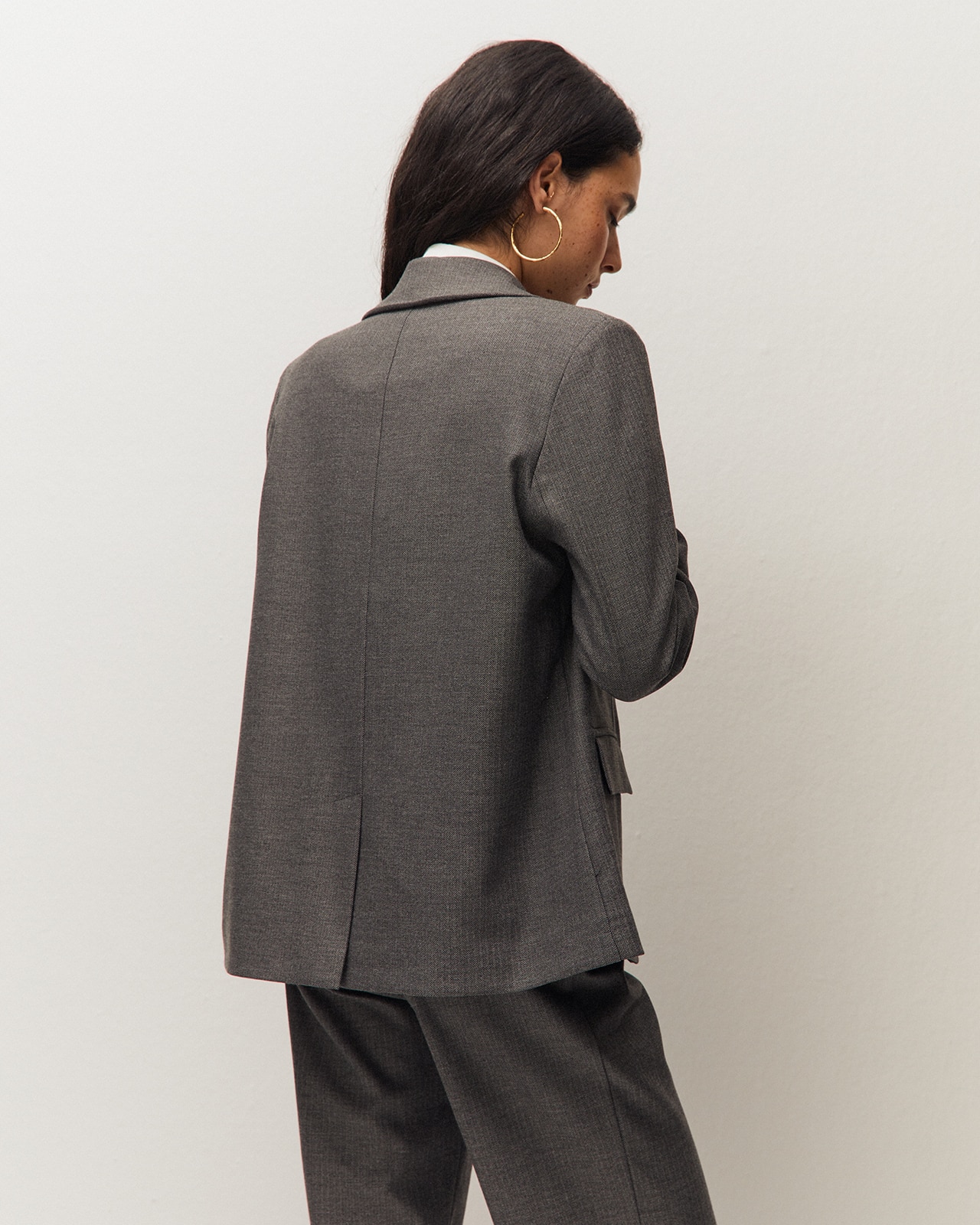 Americana de mujer con cuello solapa y cierre con dos botones - System Action - Negro Negro-3