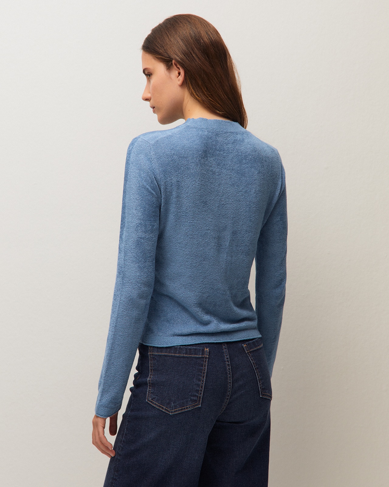Jersey de mujer de rayas con escote perkins y manga larga - System Action - Azul Azul-3