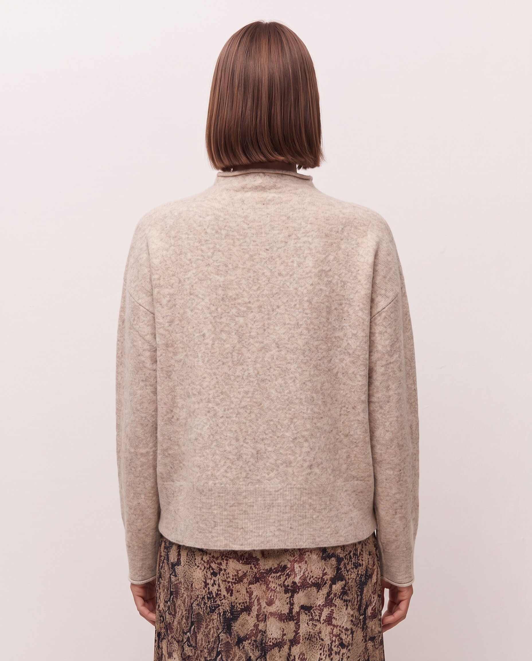 Jersey de mujer en cuello alto y manga larga - System Action - Crudo Crudo-2