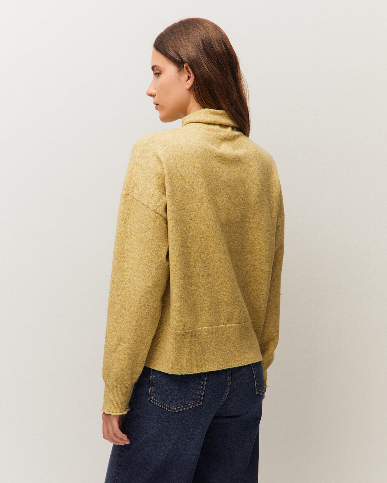 Jersey de mujer en cuello alto y manga larga - System Action - Verde claro Verde claro-3