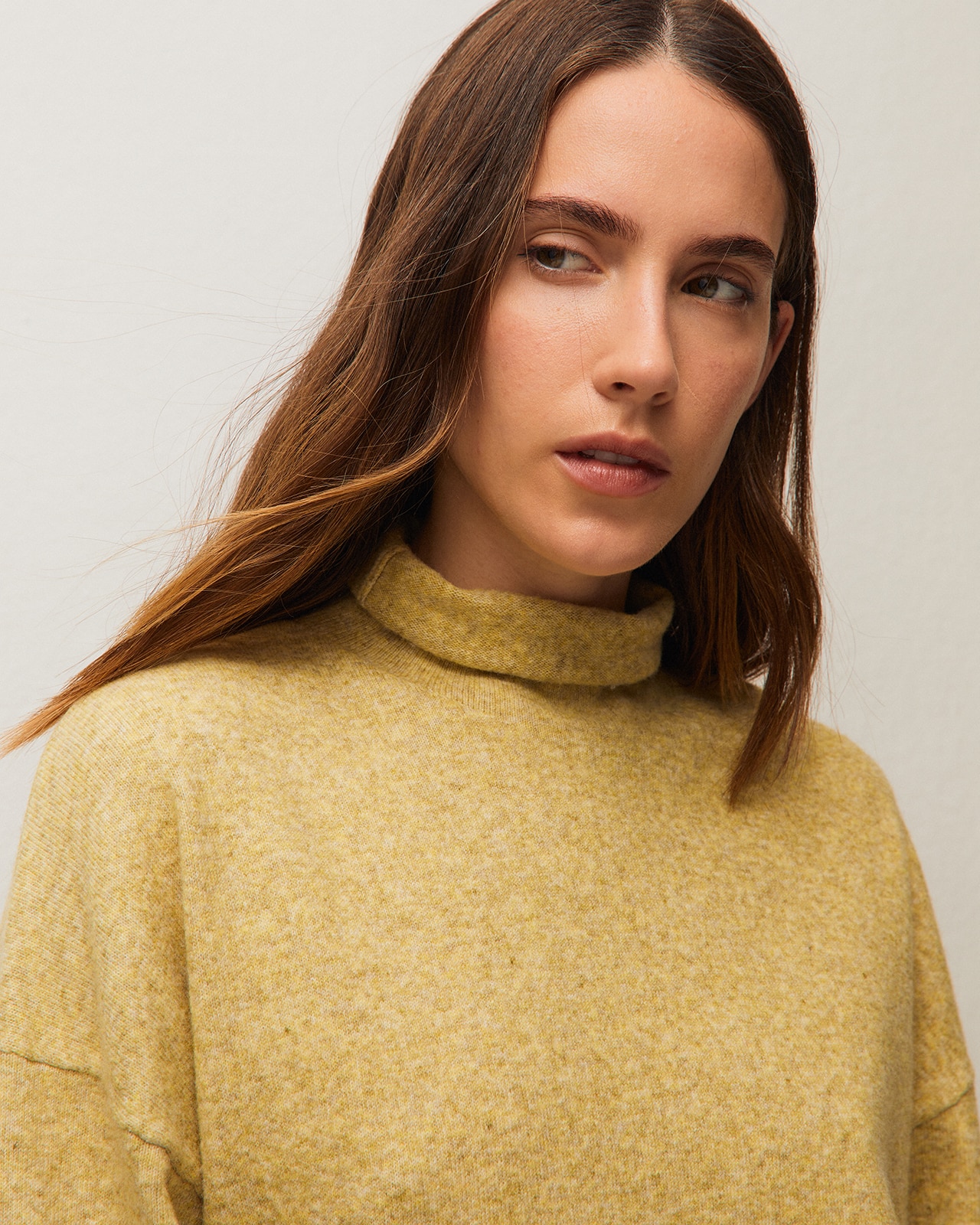 Jersey de mujer en cuello alto y manga larga - System Action - Verde claro Verde claro-4
