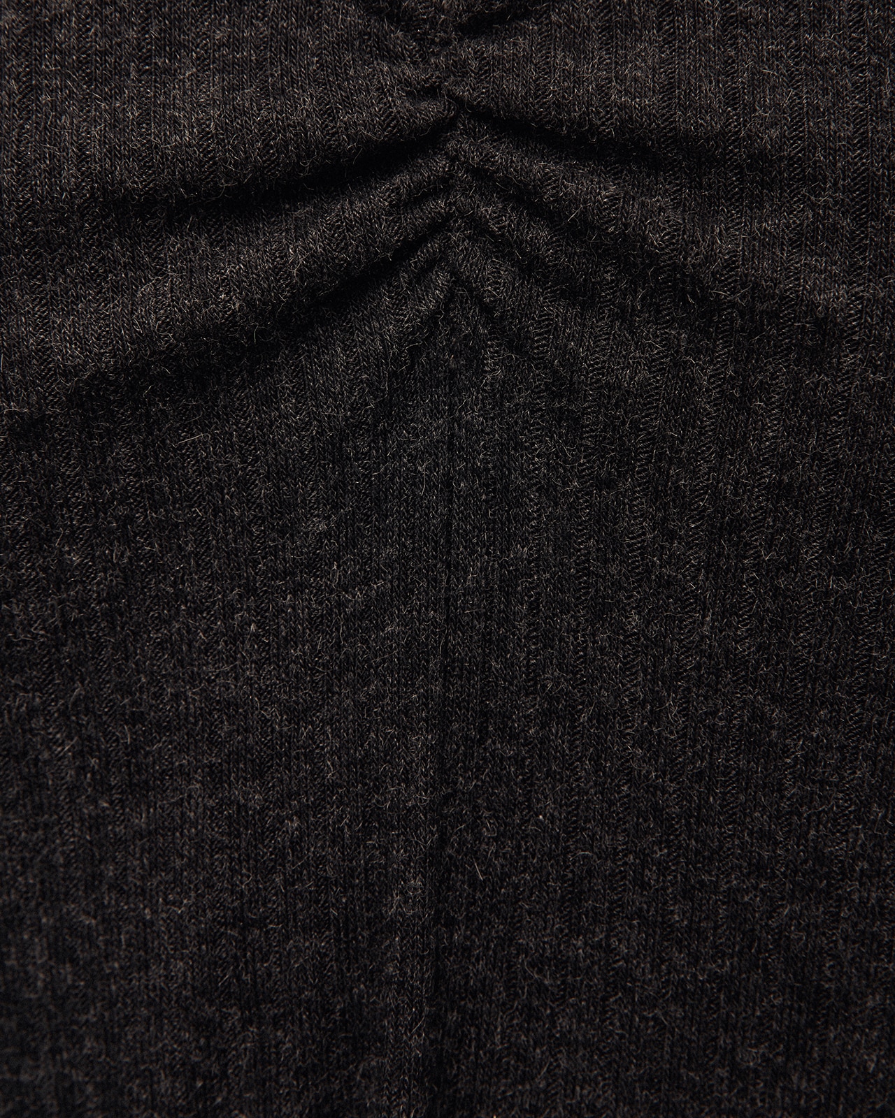 Camiseta de mujer de canalé con frunce en escote - System Action - Gris oscuro Gris oscuro-5