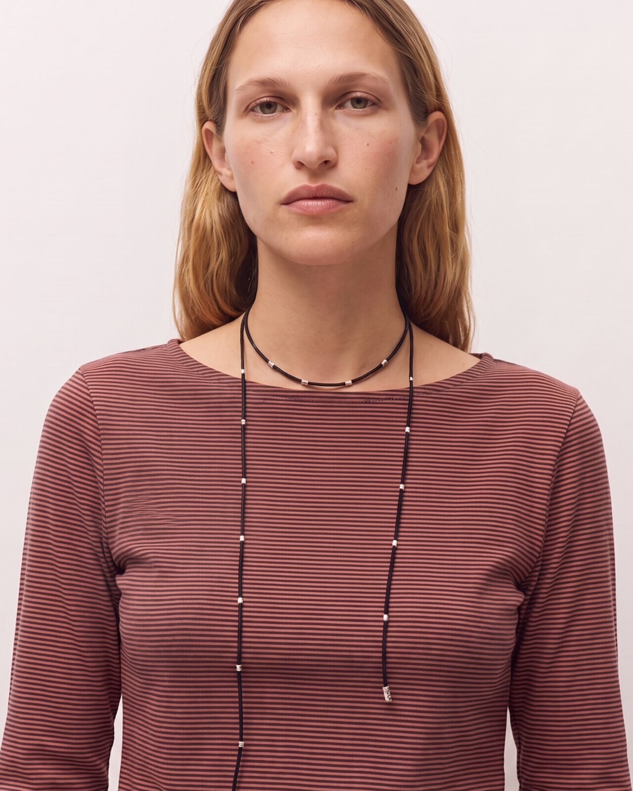 Camiseta de rayas de mujer con cuello barco - System Action - Rosa Rosa-4