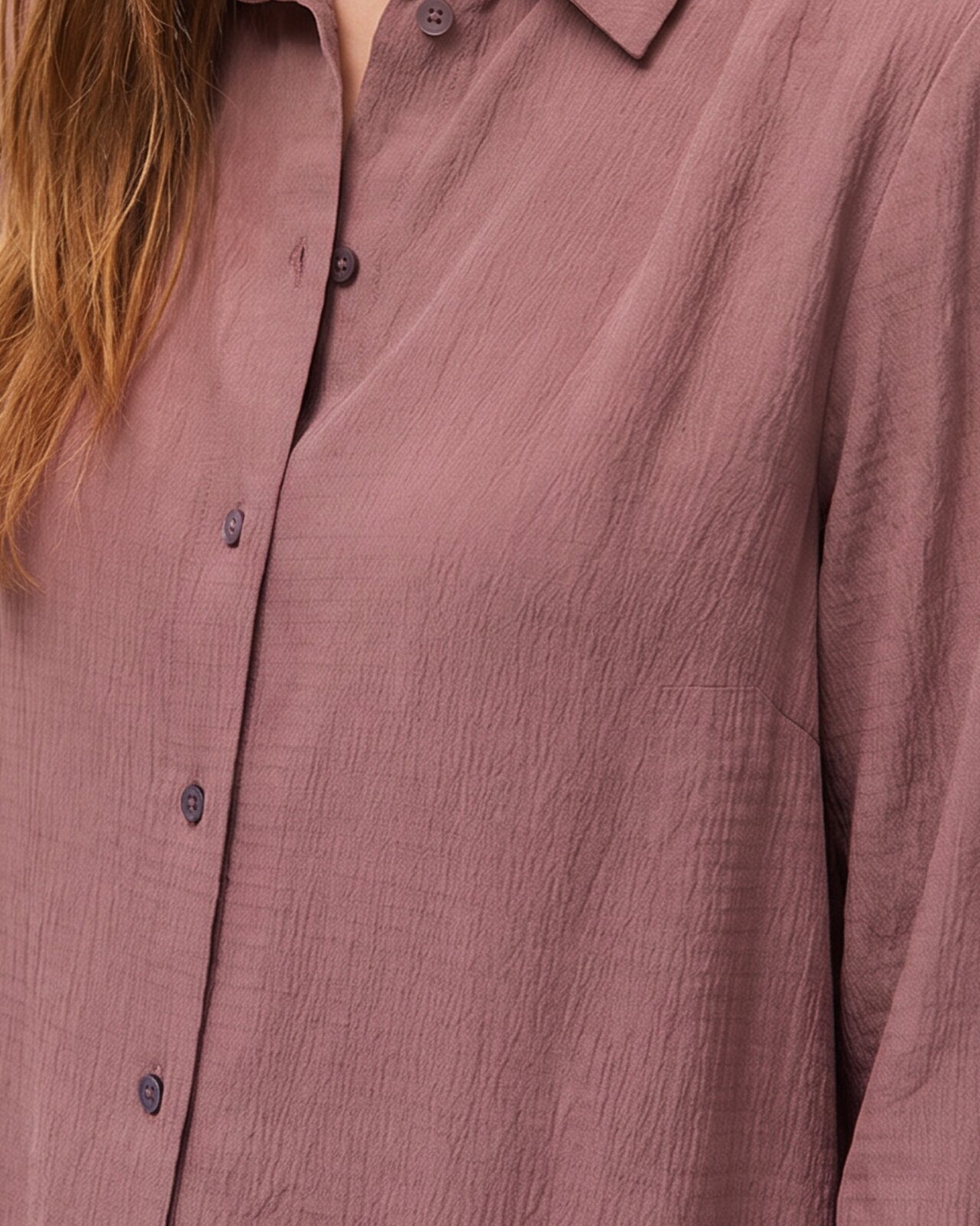 Camisa de mujer con detalle de costura en el hombro - System Action - Marrón Marrón-5