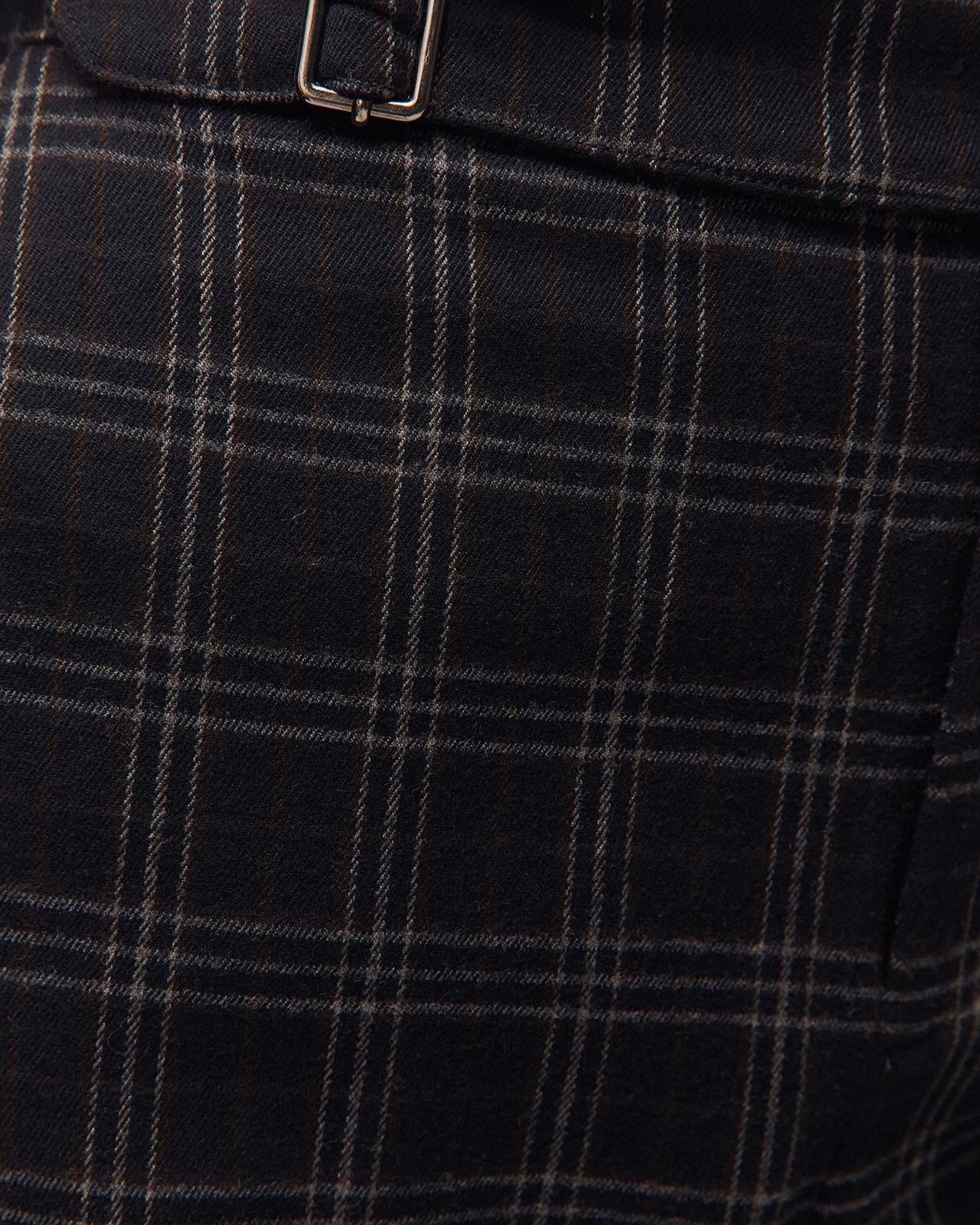 Pantalón ancho de mujer con tejido de cuadros - System Action - Azul Azul-5