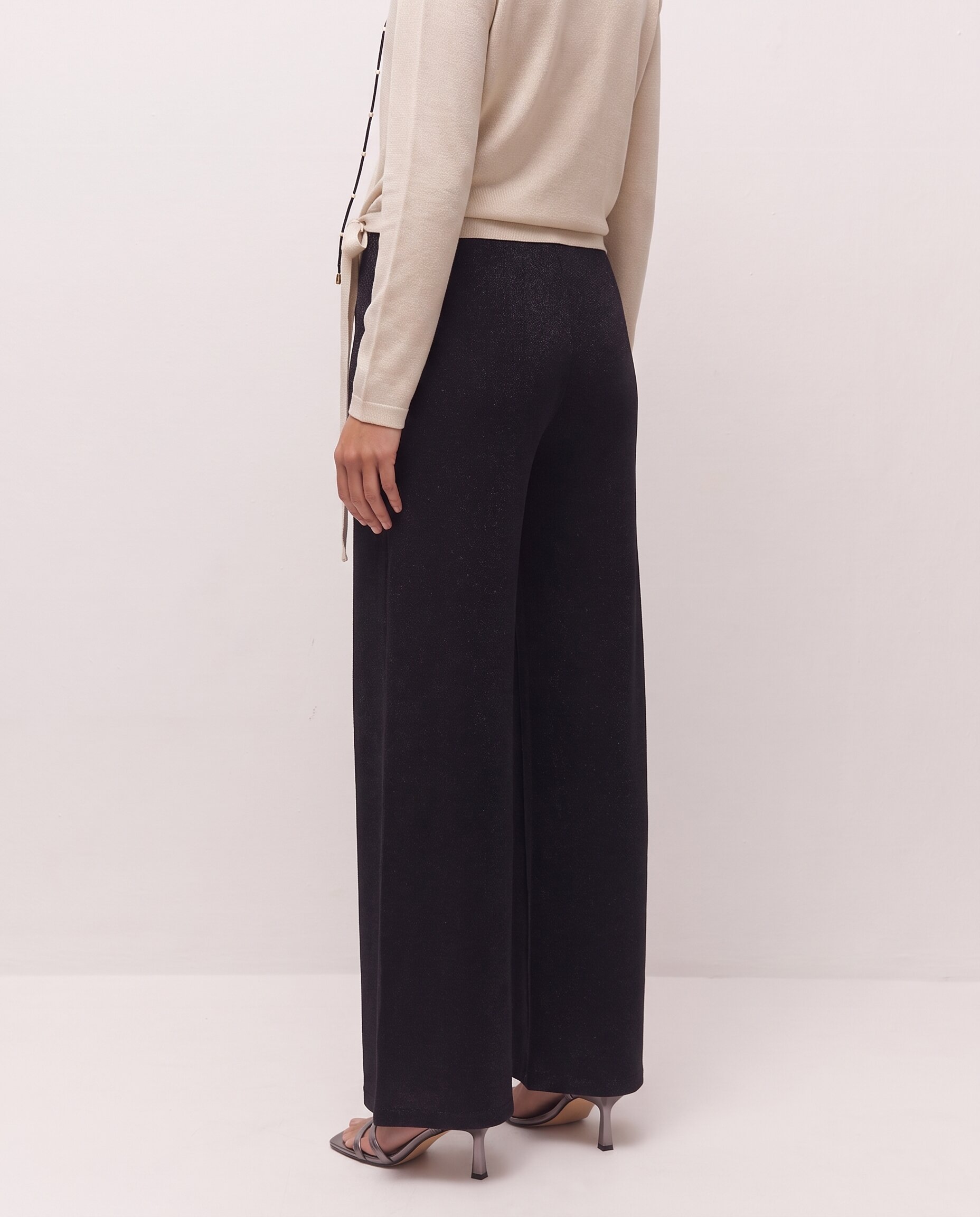 Pantalón de vestir de mujer con goma en la cintura - System Action - Negro Negro-3