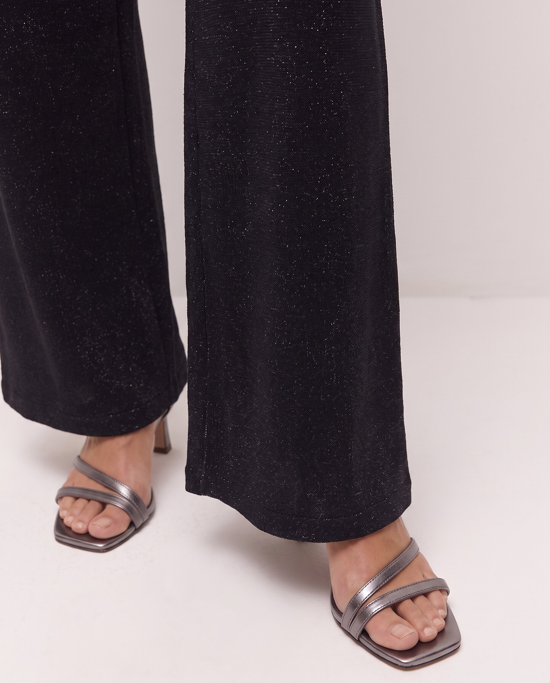 Pantalón de vestir de mujer con goma en la cintura - System Action - Negro Negro-4