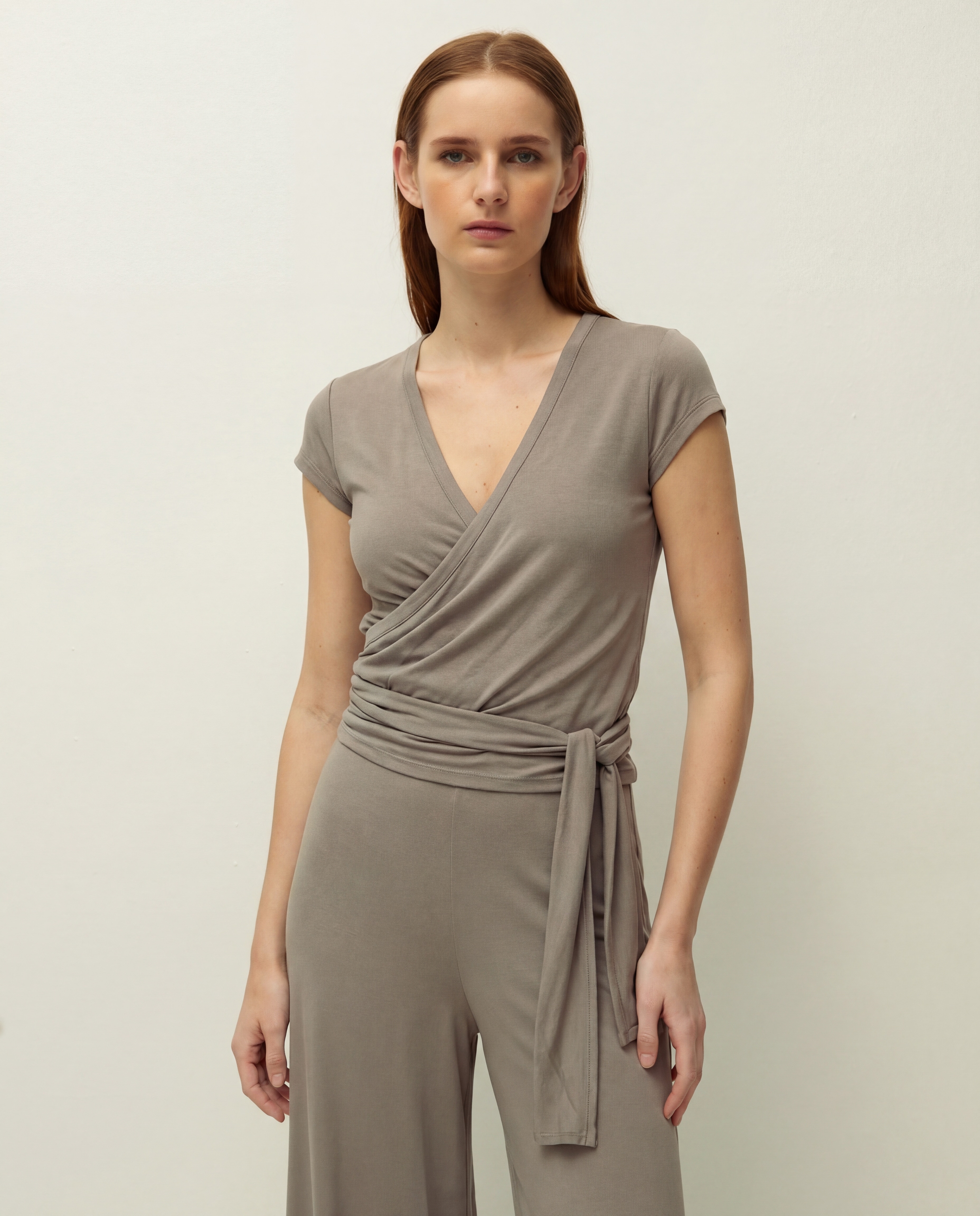 Camiseta de mujer tipo ballarina con escote pico - System Action - Topo Topo-2