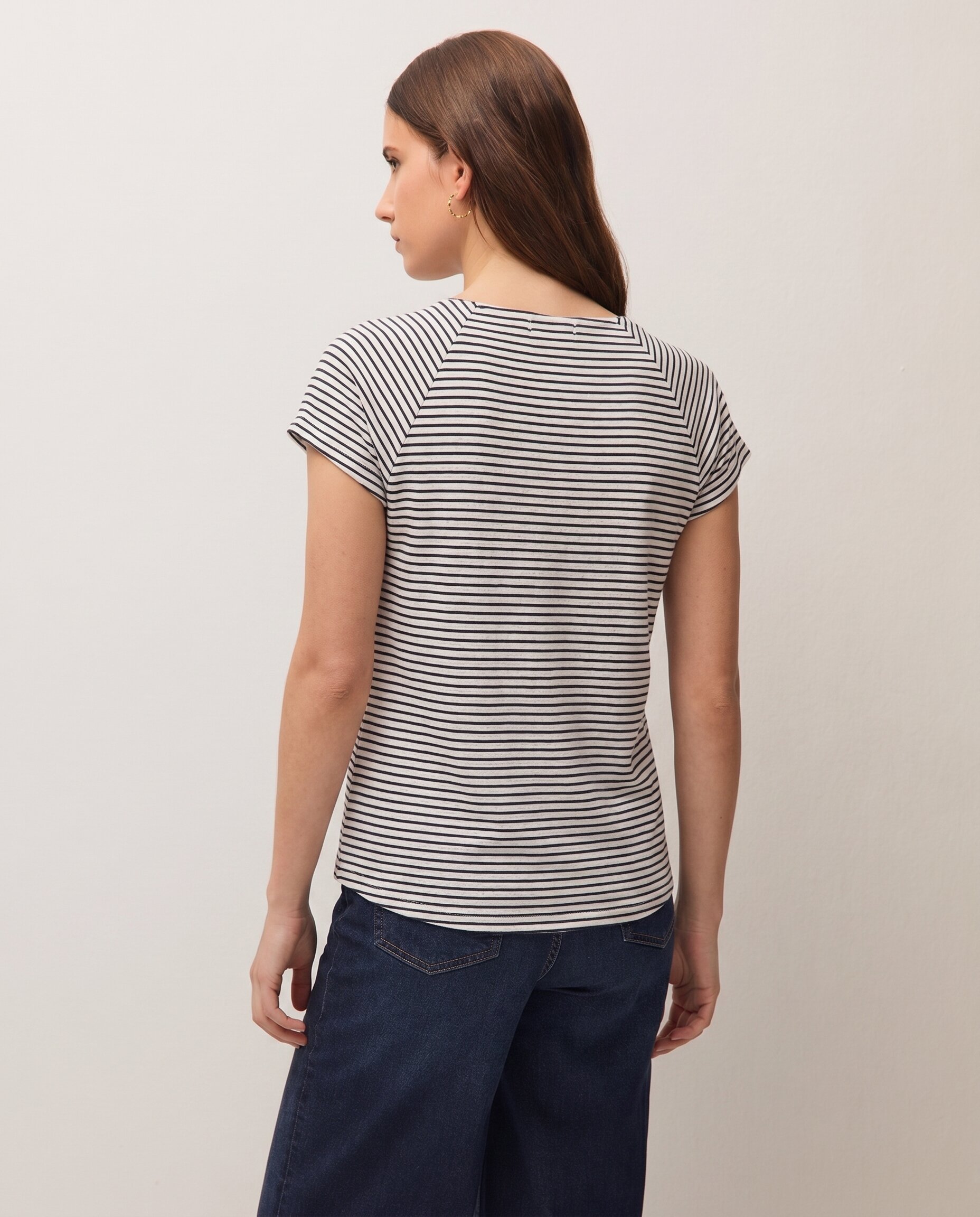 Camiseta de mujer en manga ranglan y efecto evasé - System Action - Azul Azul-3