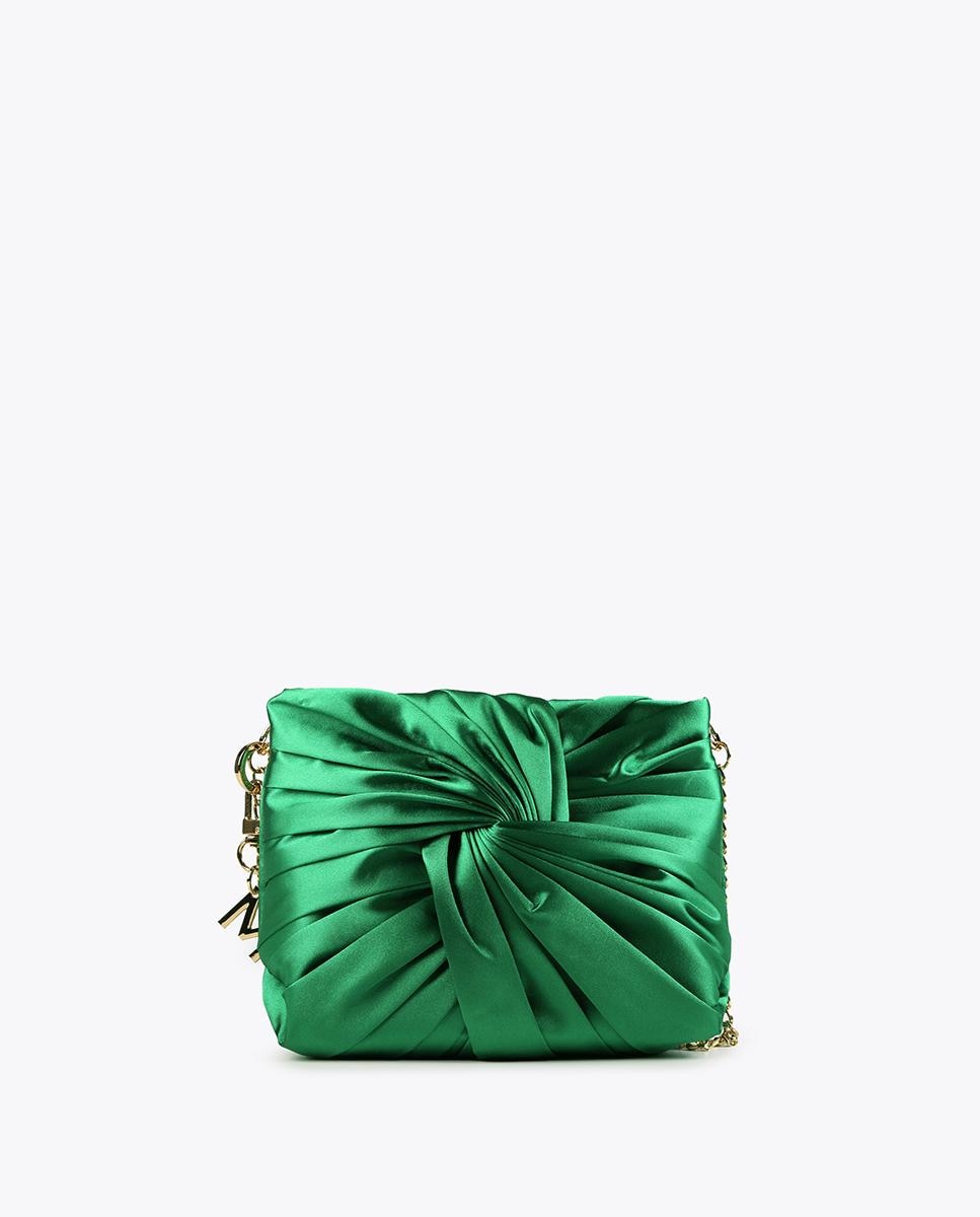 Bolso de fiesta de mujer con asa bandolera y nudo frontal