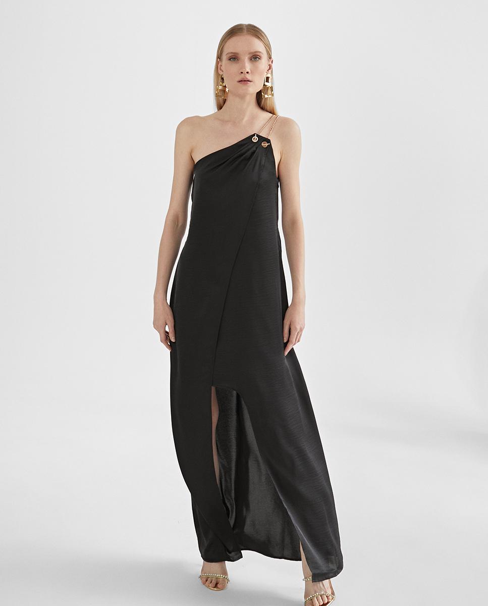 Vestido largo asimétrico