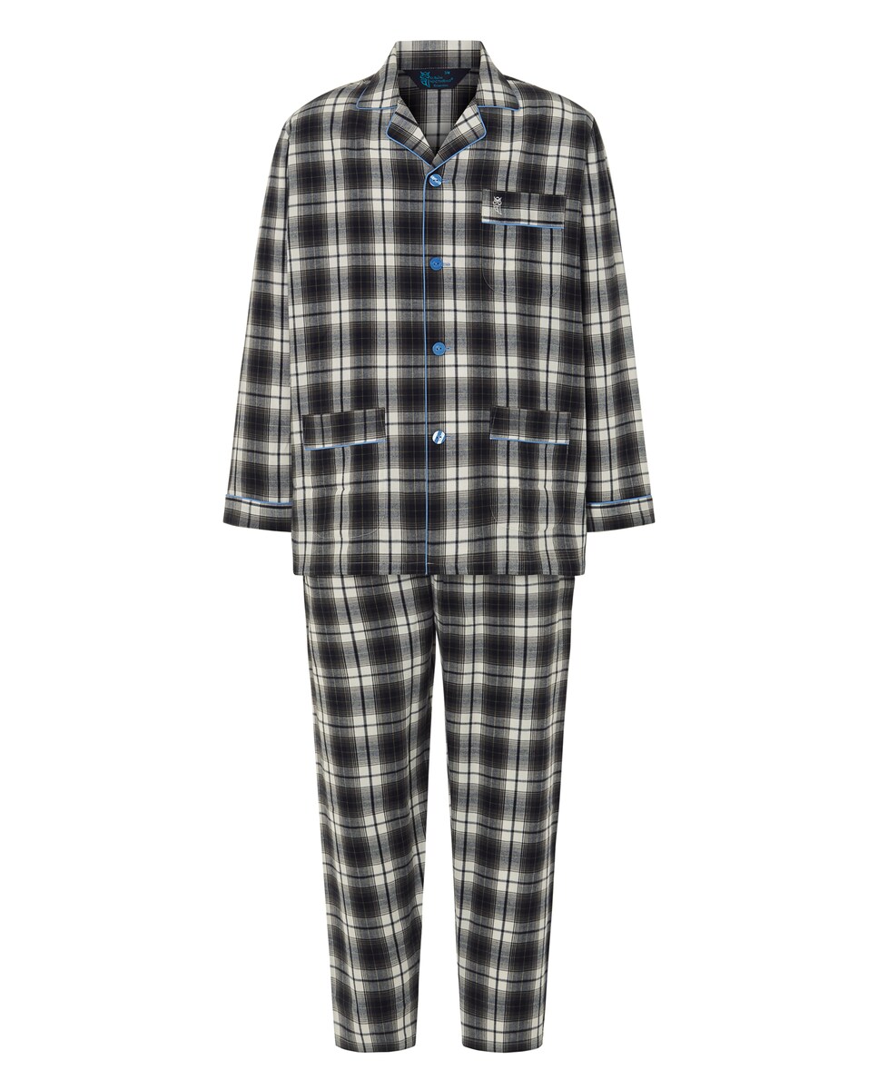 Pijama largo de hombre de franela color gris oscuro · El Búho