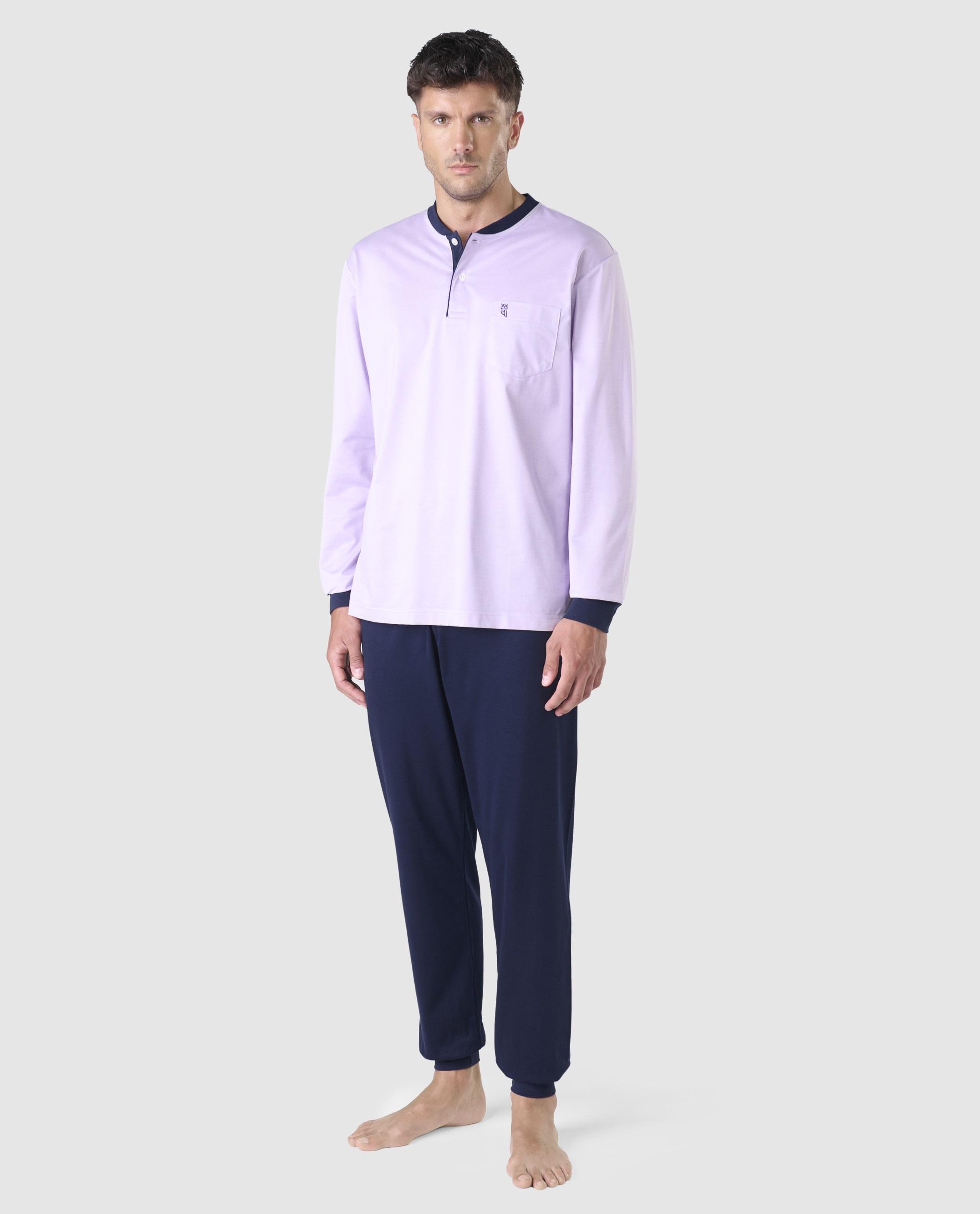 Imagen 0 de Pijama largo de hombre de punto color rosa Rosa