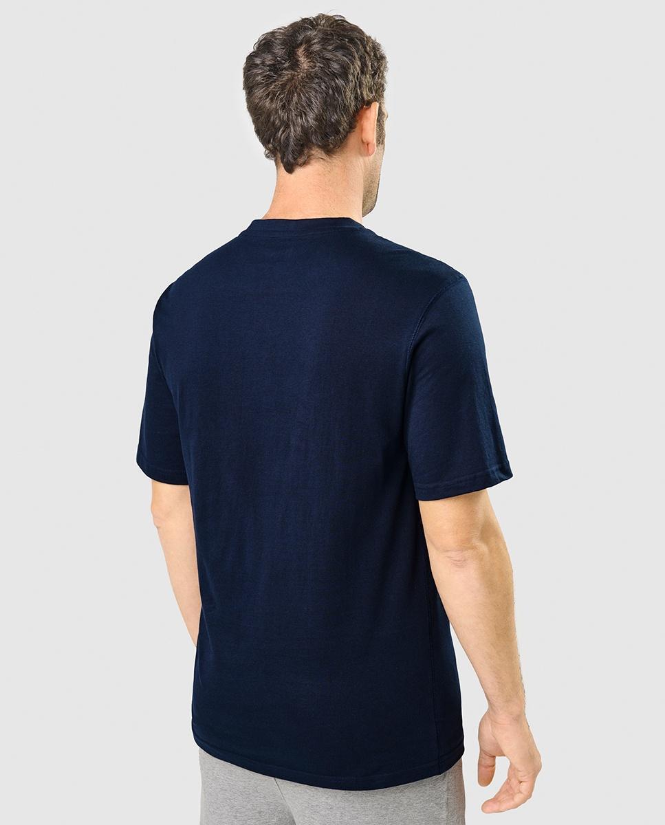 Camiseta de pijama larga de hombre de punto color - El Búho Nocturno - Azul Azul-2