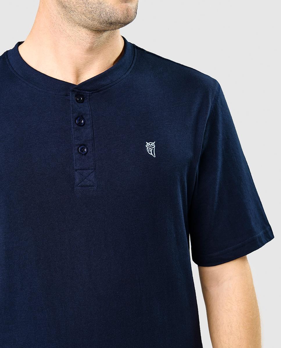 Camiseta de pijama larga de hombre de punto color - El Búho Nocturno - Azul Azul-3