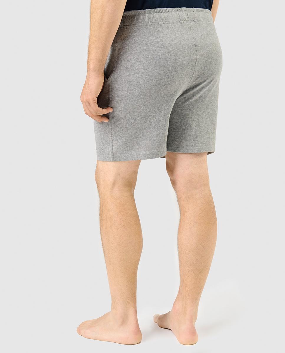 Pantalón de pijama corto de hombre de punto color azul - El Búho Nocturno - Gris Gris-2