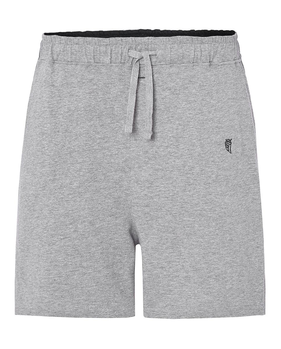 Pantalón de pijama corto de hombre de punto color azul - El Búho Nocturno - Gris Gris-4