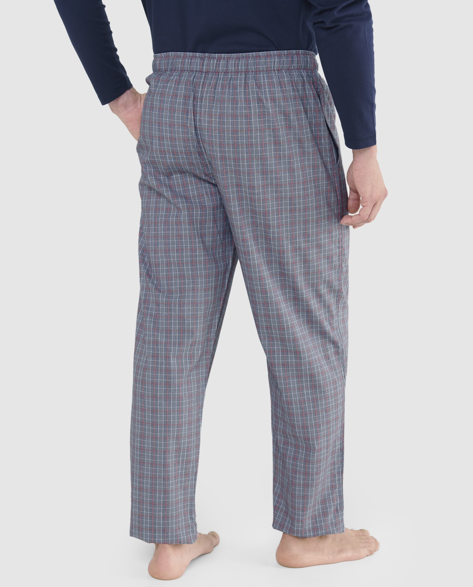 Pantalón de pijama largo de hombre de tela color - El Búho Nocturno - Gris Gris-2