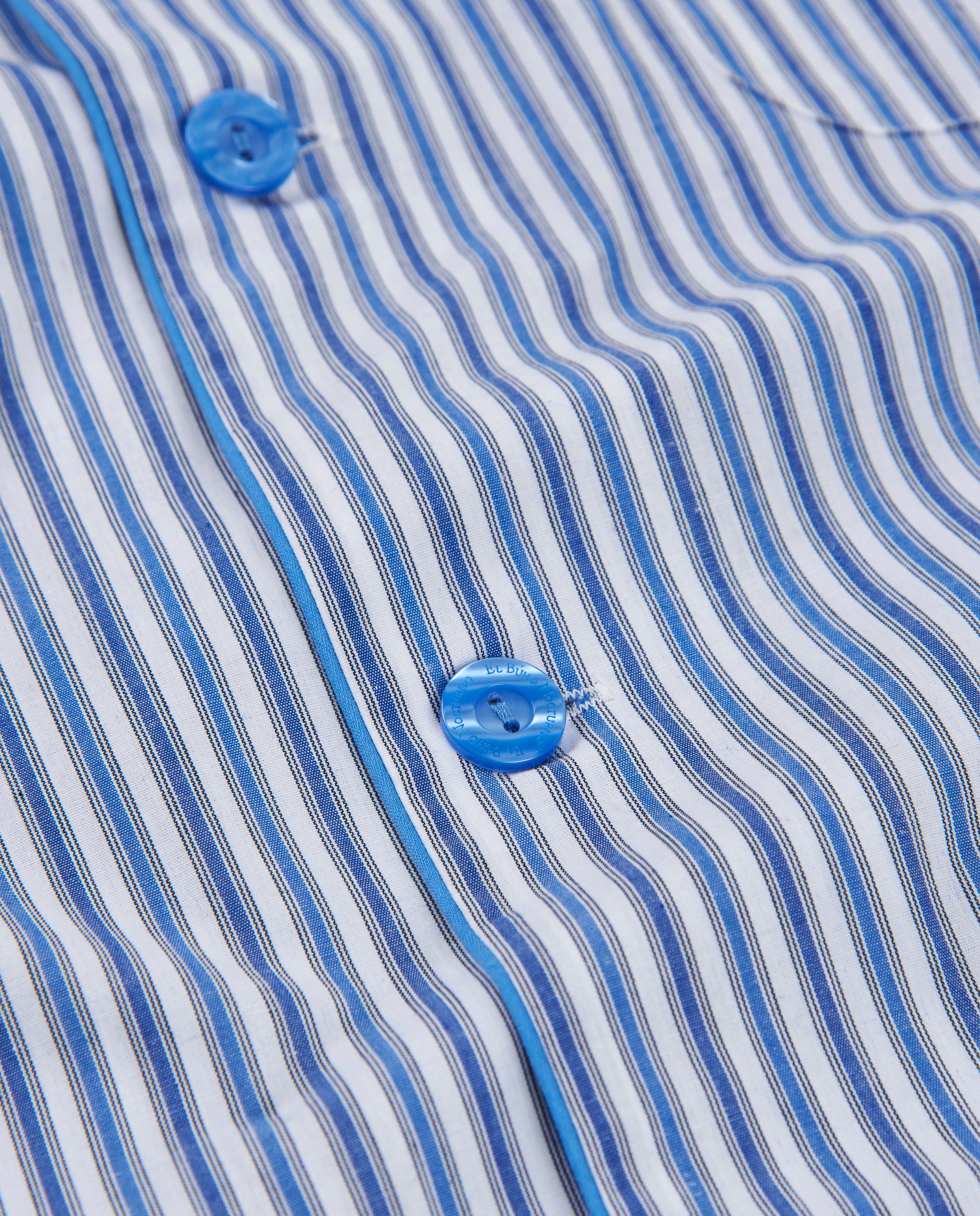 Pijama completo de hombre de tela color azul - El Búho Nocturno - Azul claro Azul claro-5