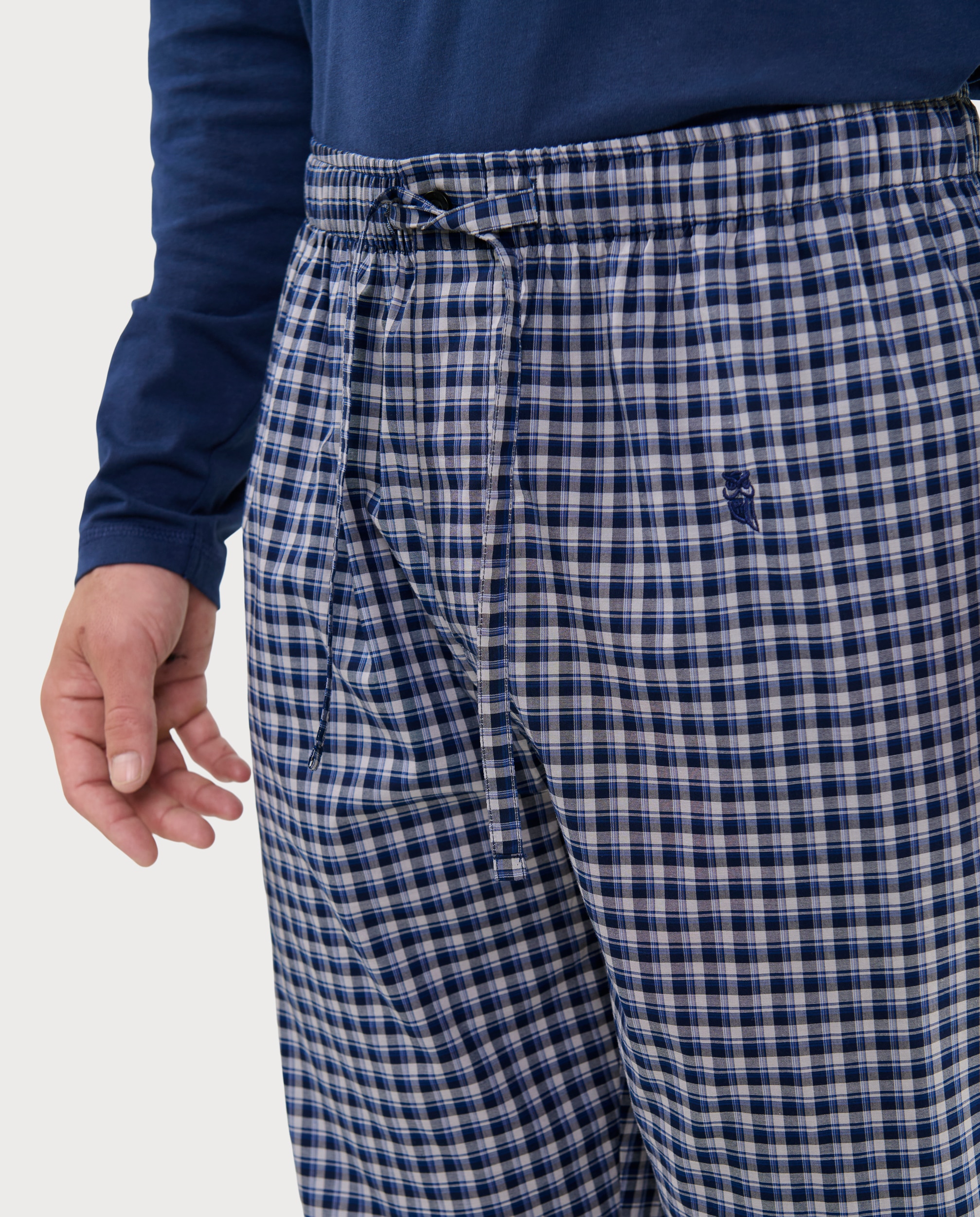 Imagen 3 de Pantalón de pijama largo de hombre de tela color - El Búho Nocturno - Azul Azul