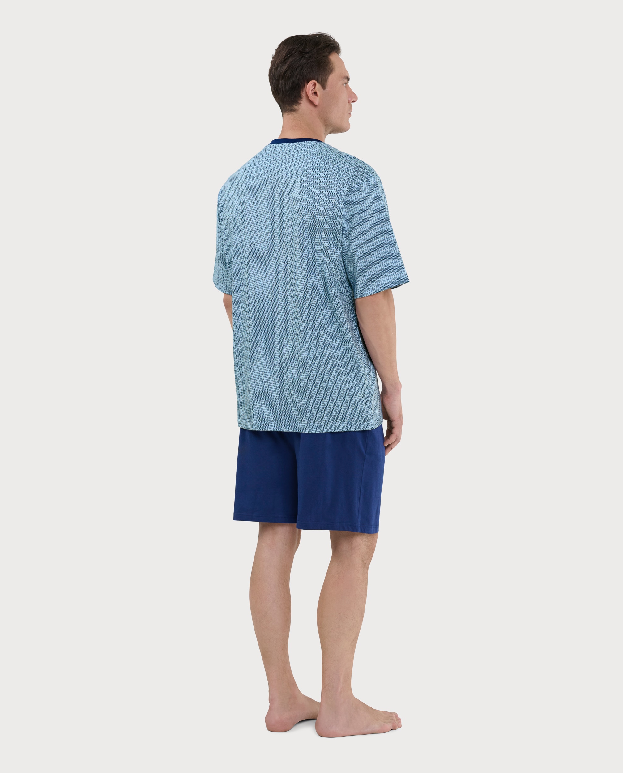 Pijama completo de hombre de punto color azul - El Búho Nocturno - Azul claro / Azul marino Azul claro / Azul marino-2