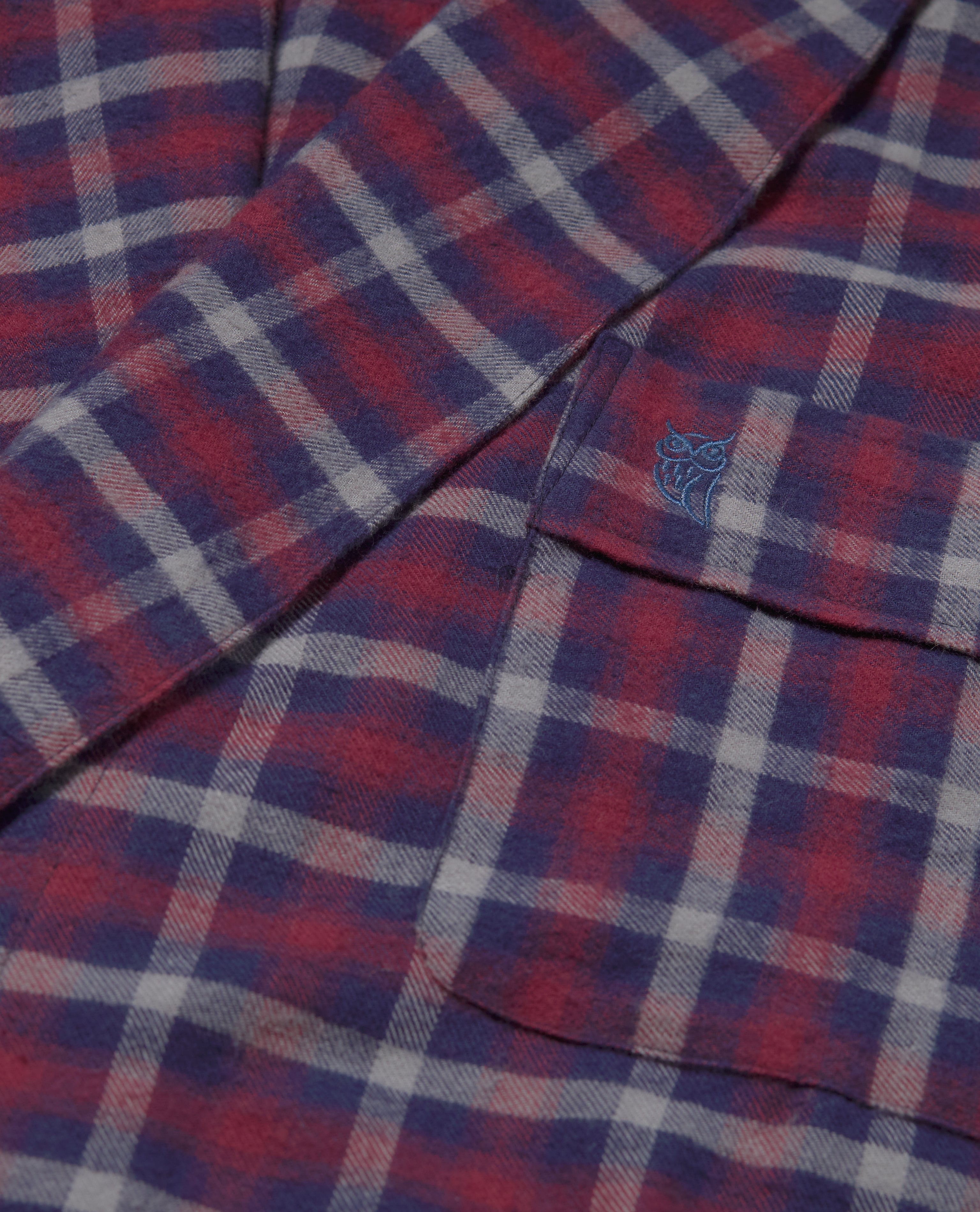Imagen 5 de Bata de hombre de franela color rojo - El Búho Nocturno - Azul marino Azul marino