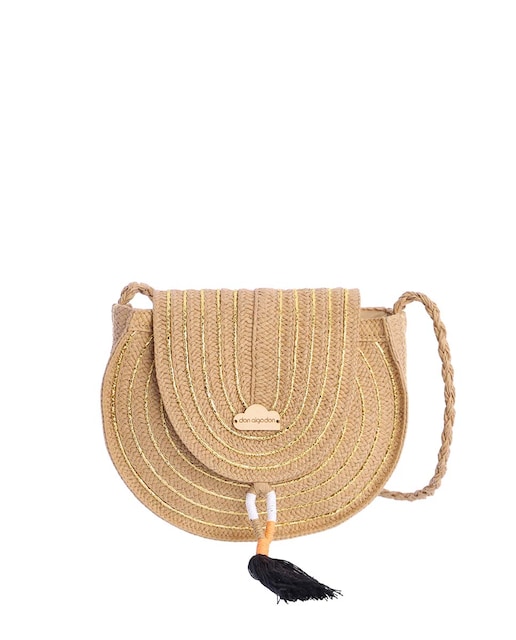 Imagen 0 de Bolso de hombro color natural con cremallera