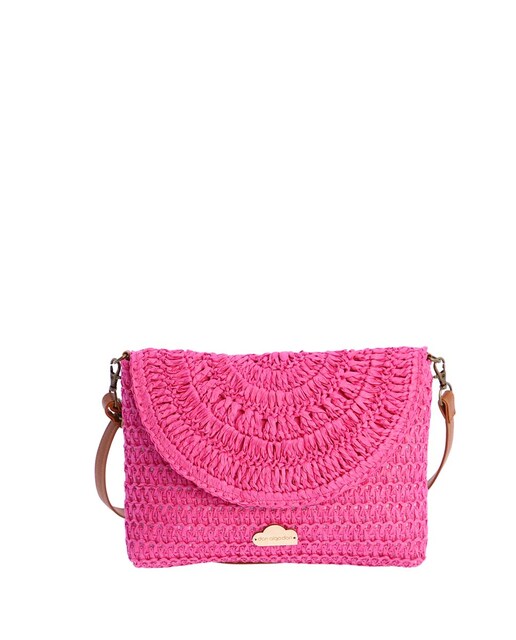 Imagen 0 de Bandolera de mujer color fucsia con cremallera