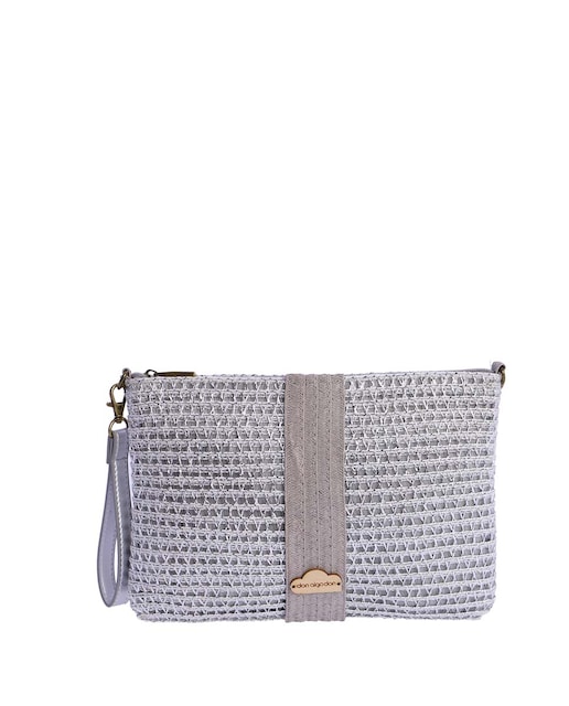 Imagen 0 de Bandolera de mujer multiposición color plata con cremallera