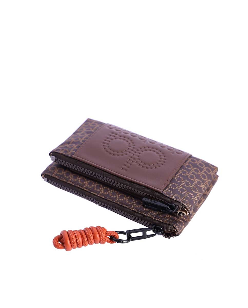 Carteira Fano em Castanho com Fecho Zip Castanho-4