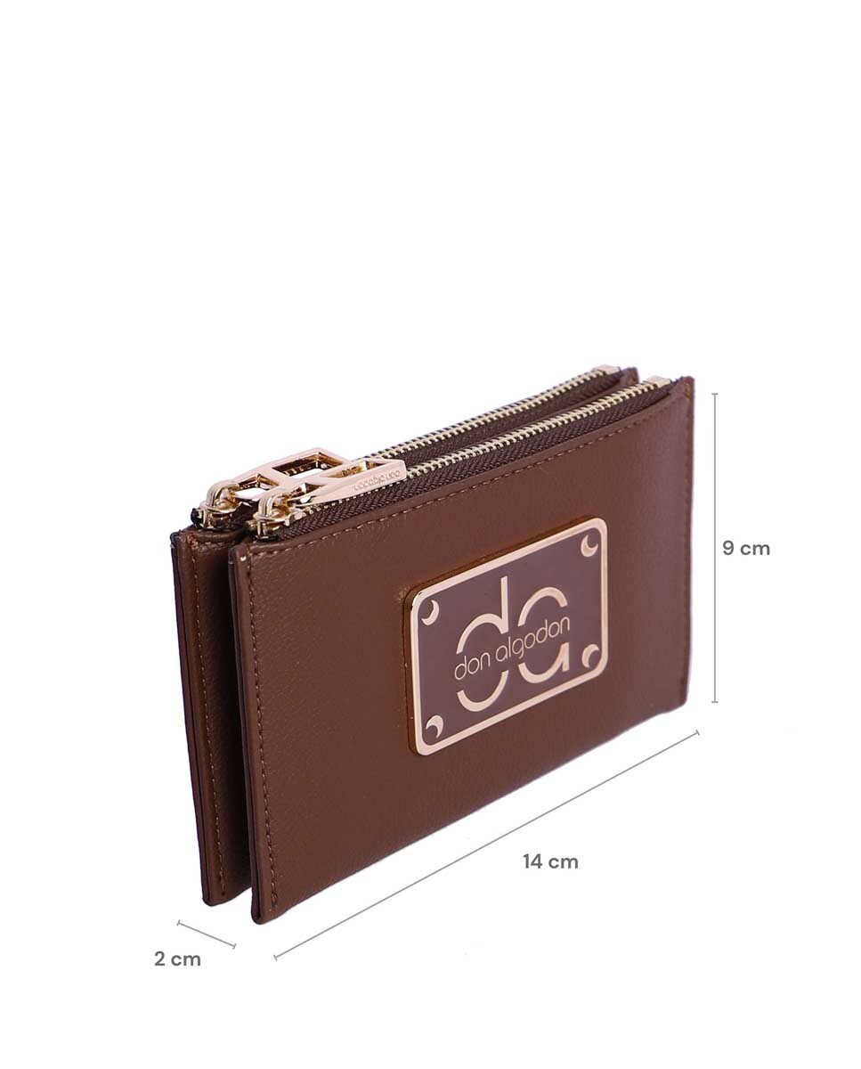 Carteira Pordenone em Castanho com Fecho Zip Castanho-6