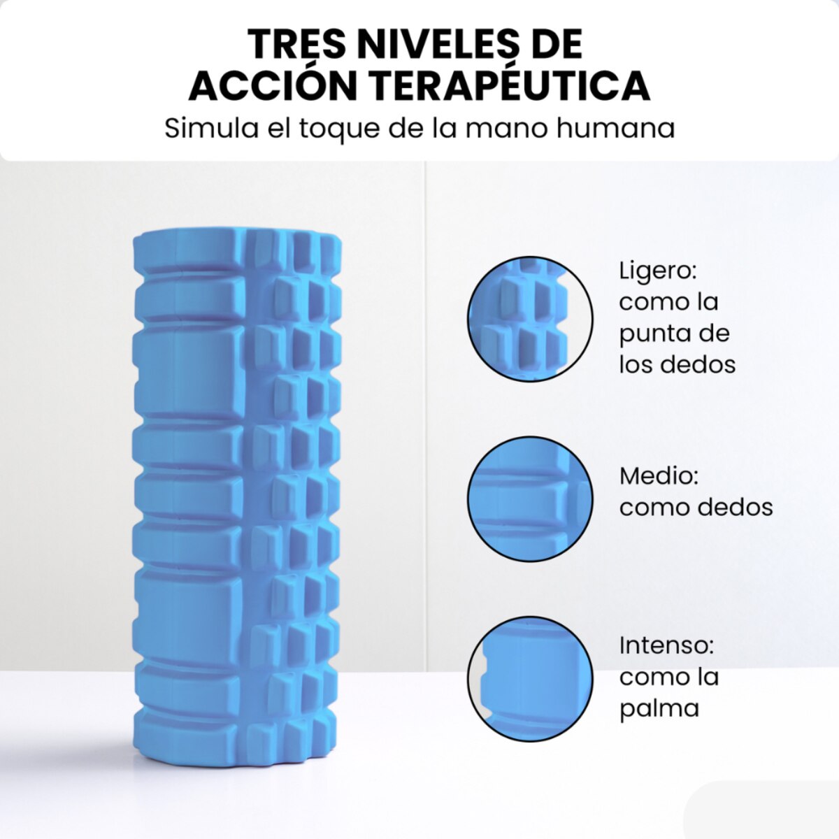 Rodillo para masajes musculares Unycos - Azul claro Azul claro-3