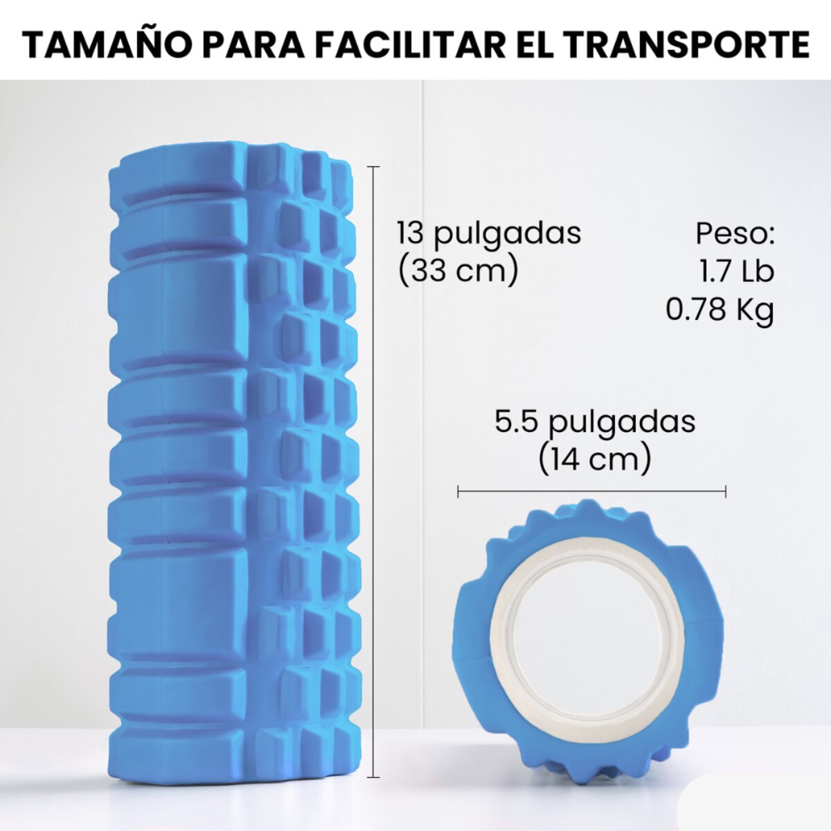 Rodillo para masajes musculares Unycos - Azul claro Azul claro-5
