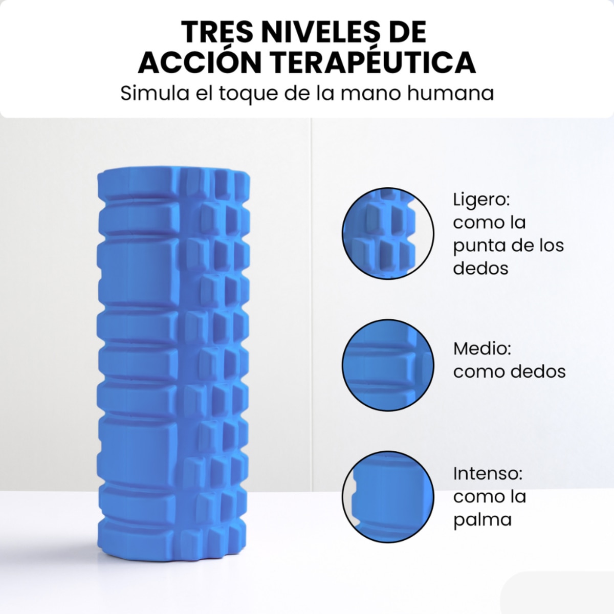 Rodillo para masajes musculares Unycos - Azul Azul-3
