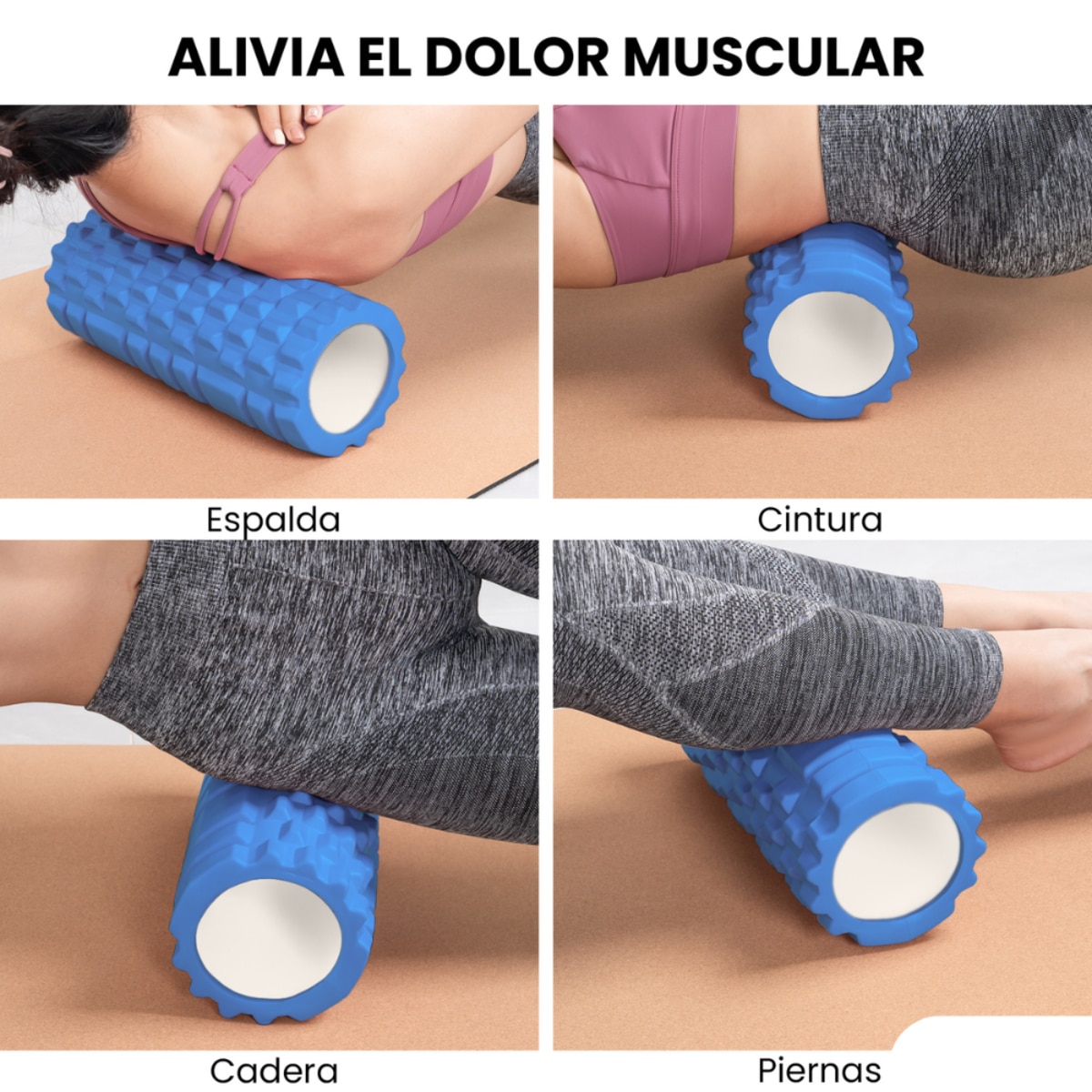Rodillo para masajes musculares Unycos - Azul Azul-4