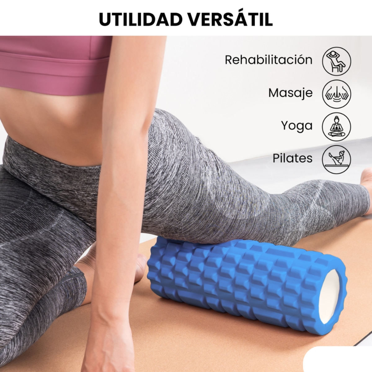 Rodillo para masajes musculares Unycos - Azul Azul-6