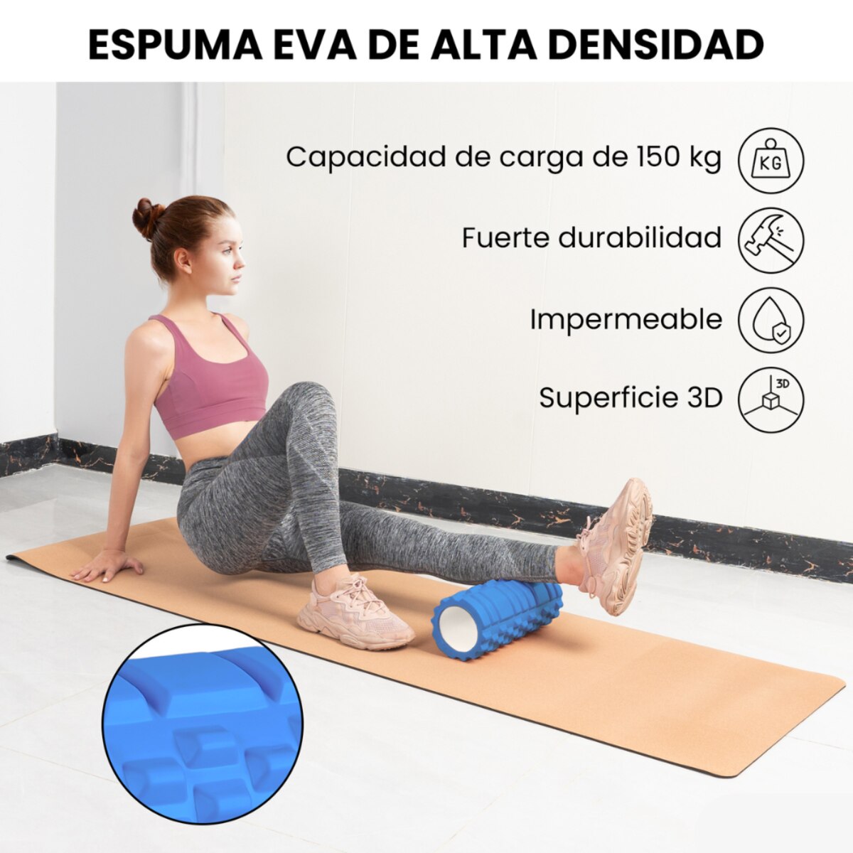 Rodillo para masajes musculares Unycos - Azul Azul-7