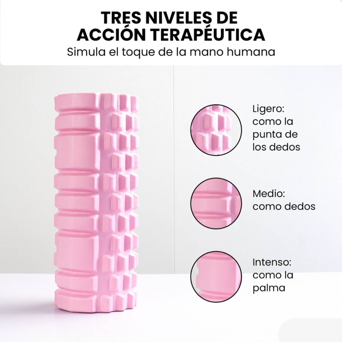 Rodillo para masajes musculares Unycos - Rosa claro Rosa claro-3
