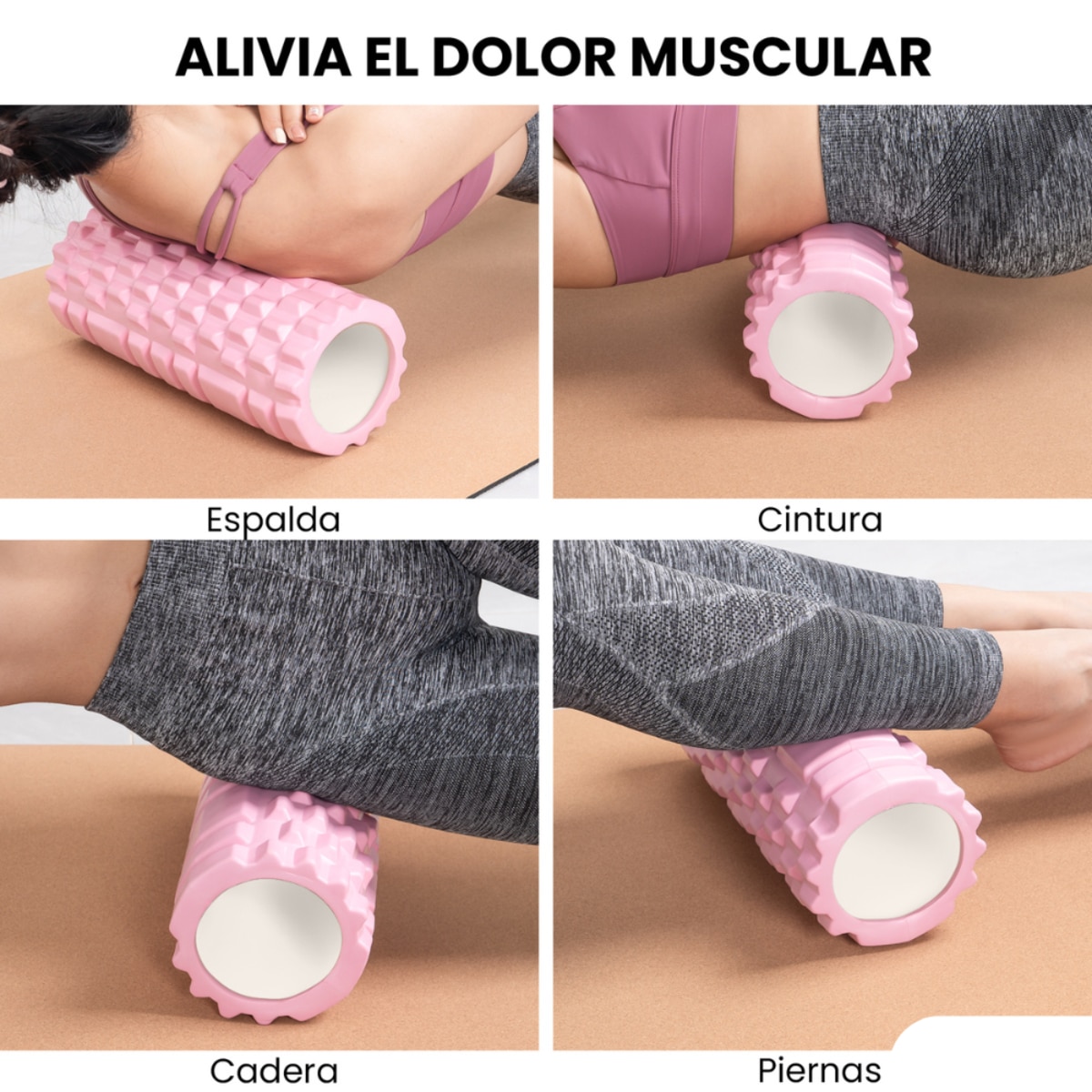 Rodillo para masajes musculares Unycos - Rosa claro Rosa claro-4