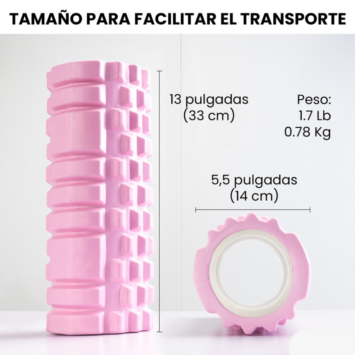 Rodillo para masajes musculares Unycos - Rosa claro Rosa claro-5