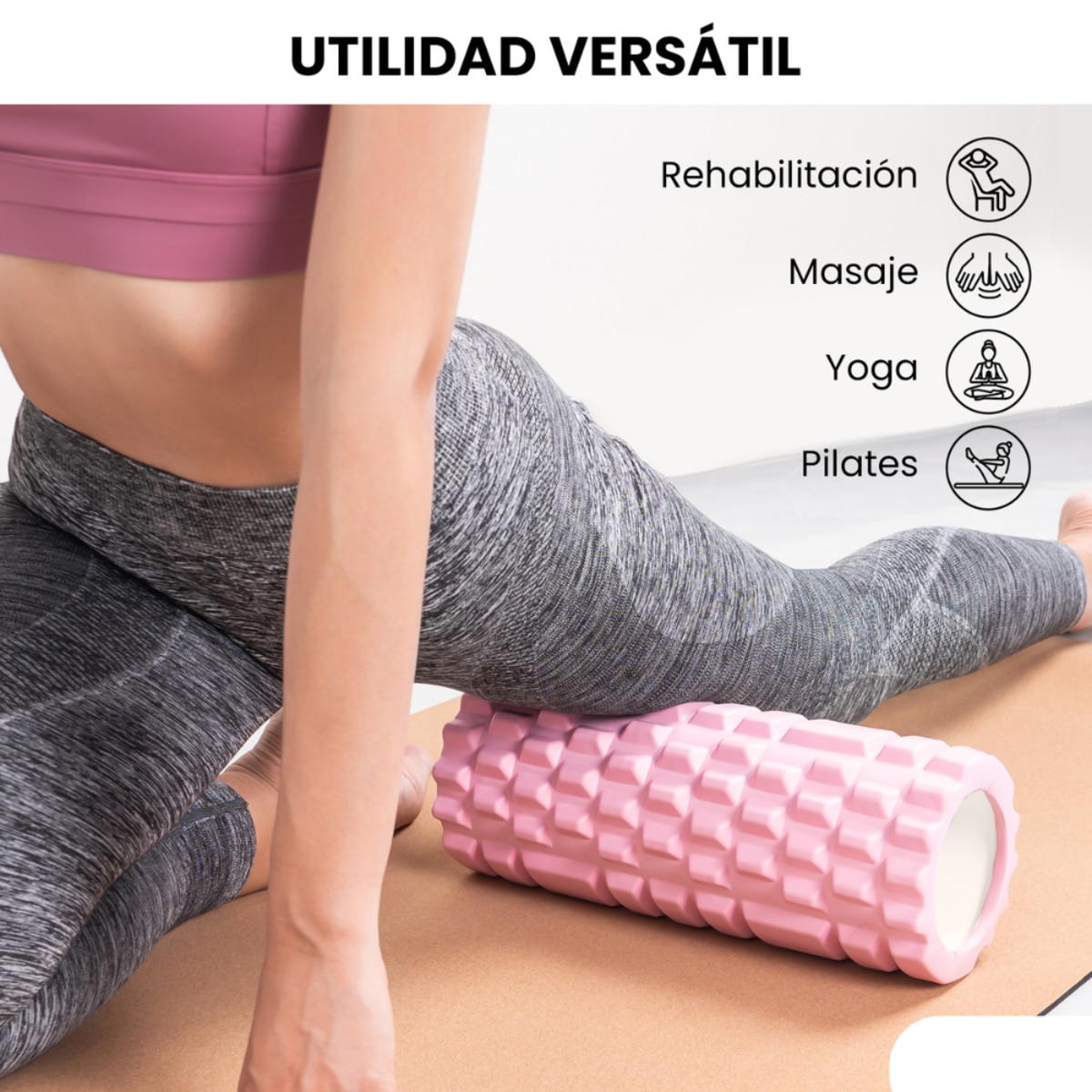Rodillo para masajes musculares Unycos - Rosa claro Rosa claro-6