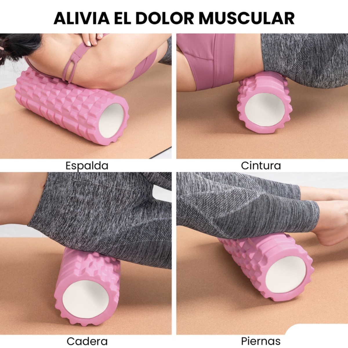 Rodillo para masajes musculares Unycos - Rosa Rosa-4