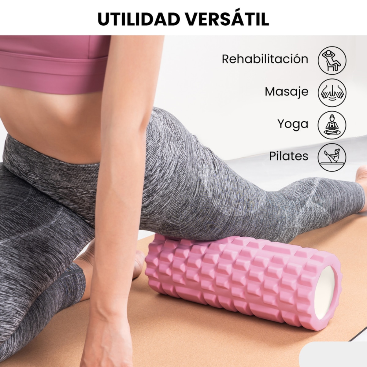 Rodillo para masajes musculares Unycos - Rosa Rosa-6