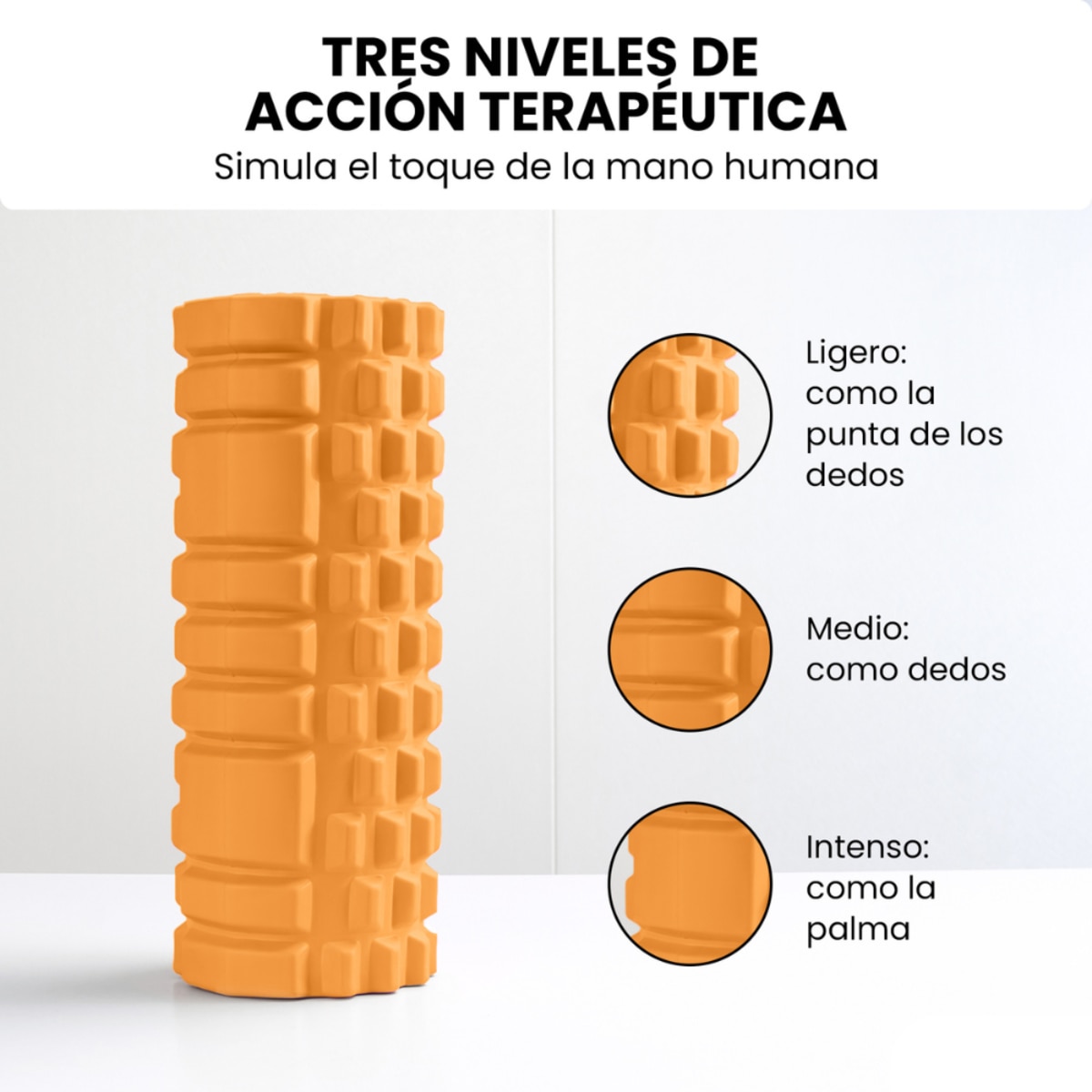 Rodillo para masajes musculares Unycos - Naranja Naranja-3